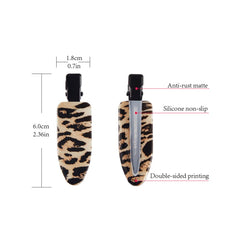 Pinzas minihope con estampado leopardo, diseño seguro para recogidos.