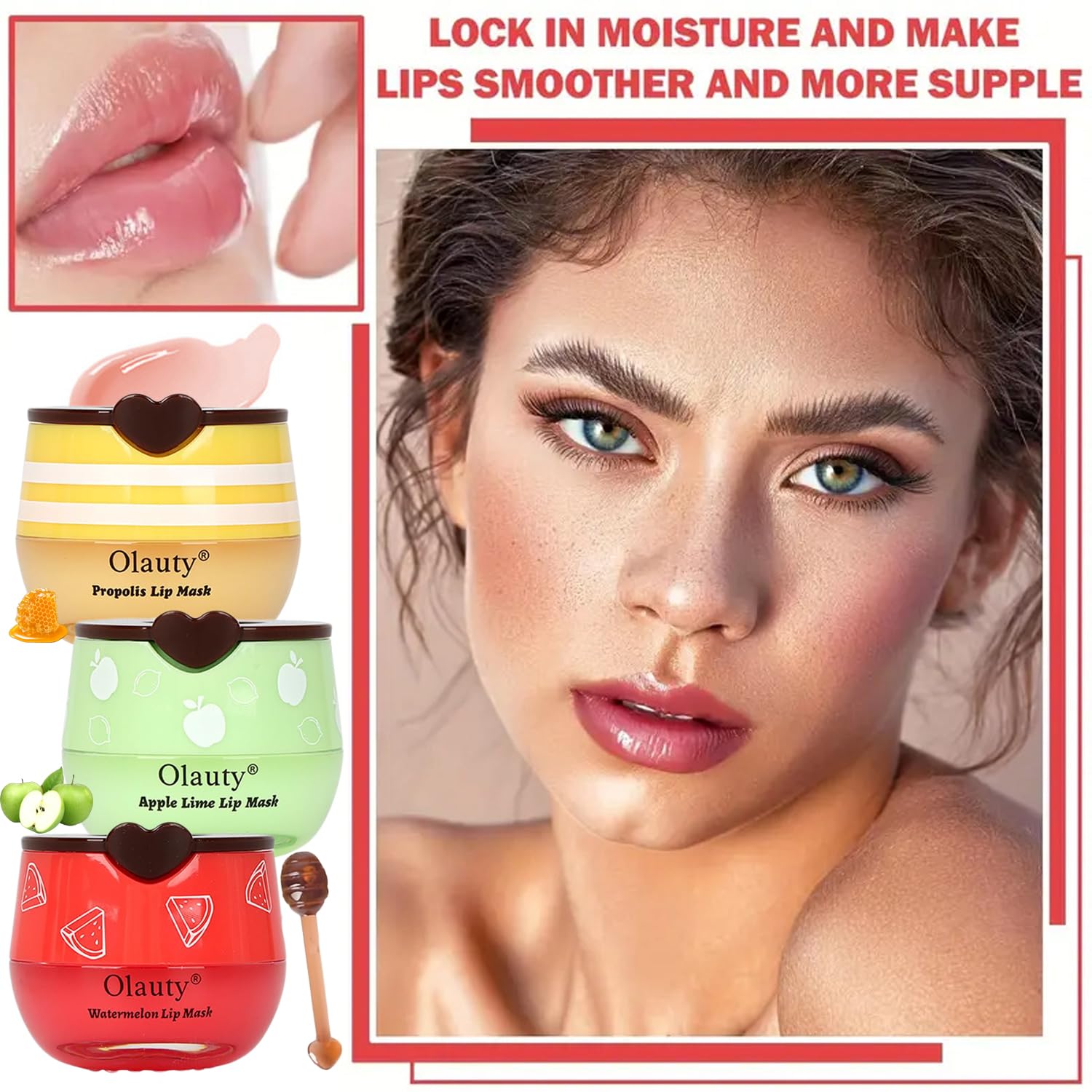 Miniling propóleos y fresas nutren los labios suavemente