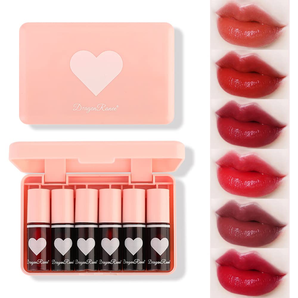 Miniling set-tintes-labiales-6-colores: colores vivos para labios y mejillas.