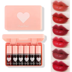 Miniling set-tintes-labiales-6-colores: colores vivos para labios y mejillas.