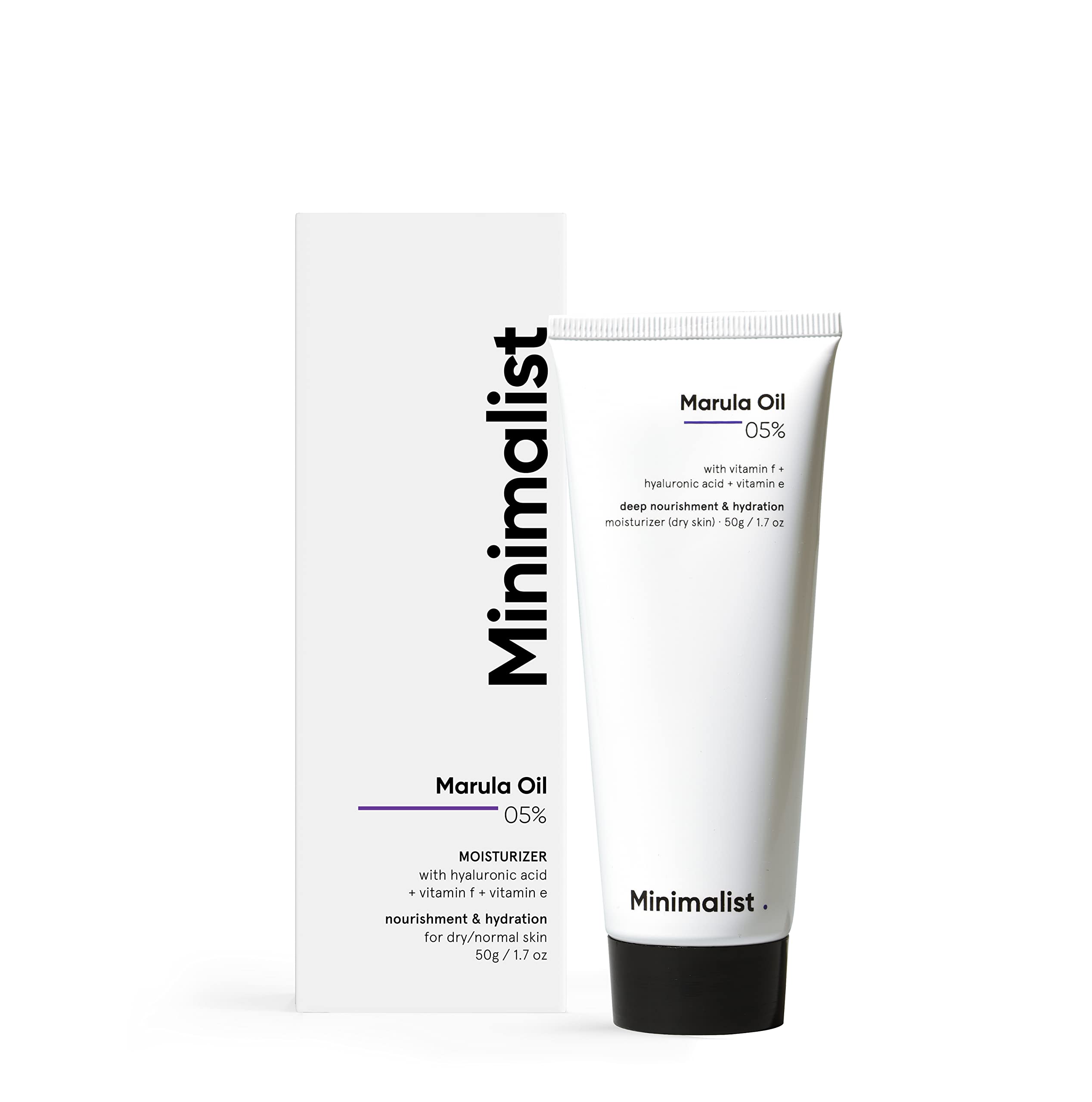 Minimalist crema hidratante en frasco; hidratación profunda para piel seca.