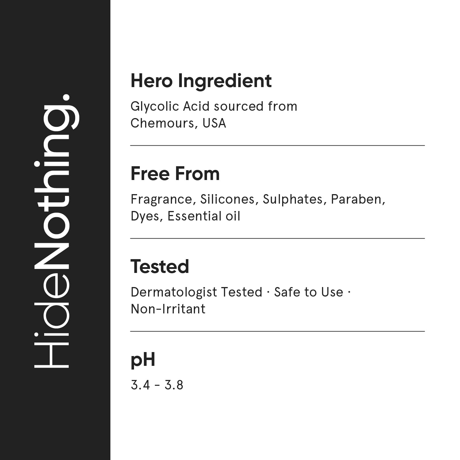 Emballage Minimalist KP Bump Eraser, flacon simple et hypoallergénique