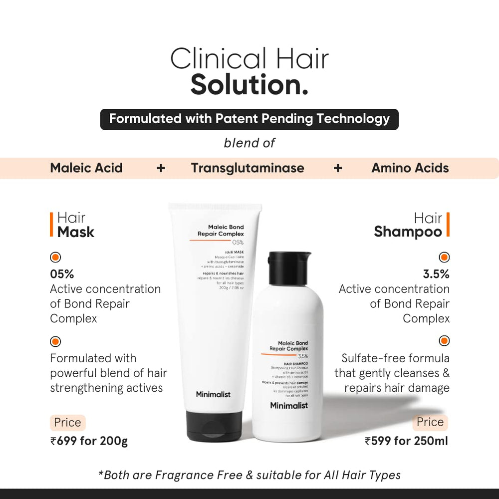 Complejo de reparación de vínculos de Minimalist, apoyo para cabello resistente.