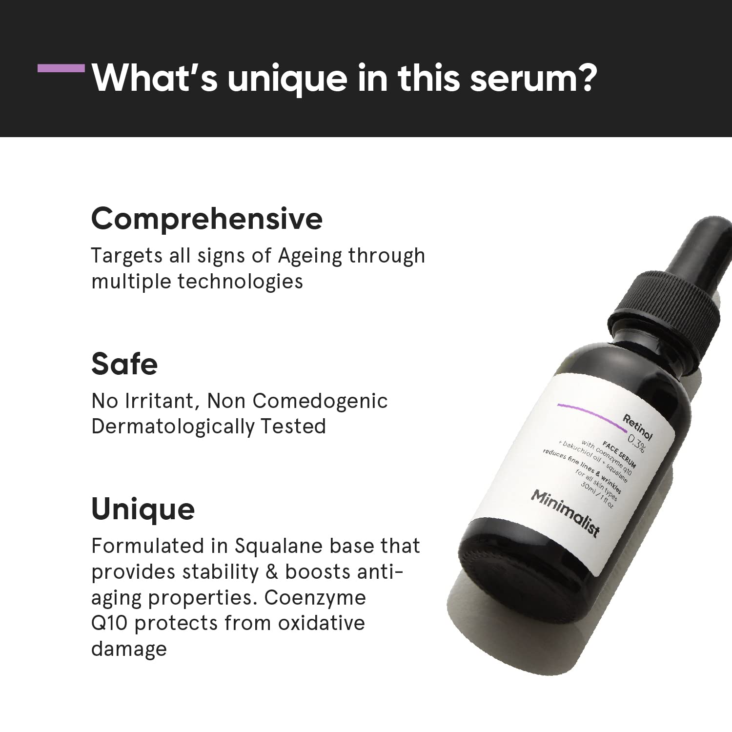 Serum Minimalist: coenzima Q10 para antioxidantes y nutrición.