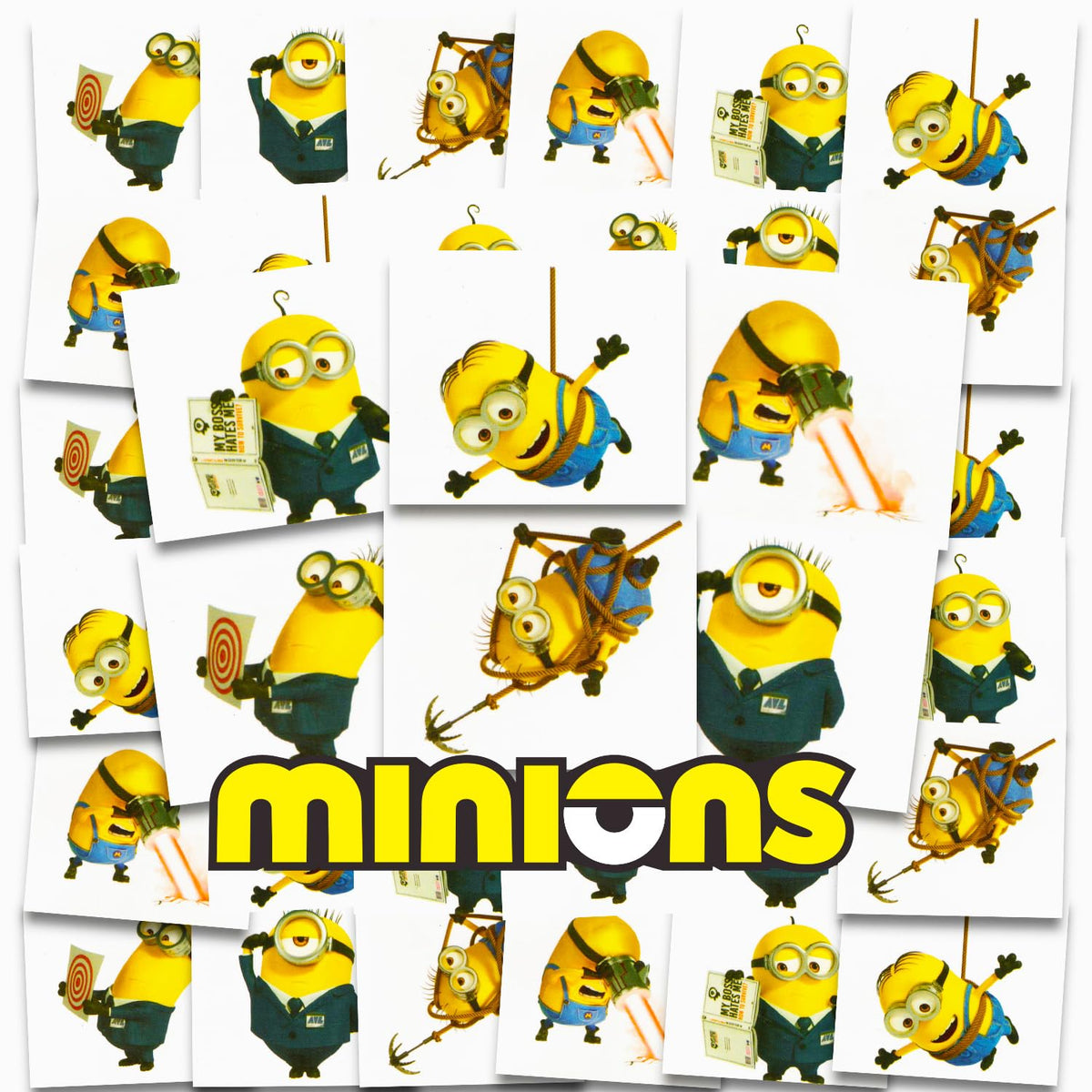Tatuajes temporales Minions, paquete de 72, fáciles de usar y quitar.