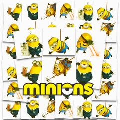 Tatuajes temporales Minions, paquete de 72, fáciles de usar y quitar.