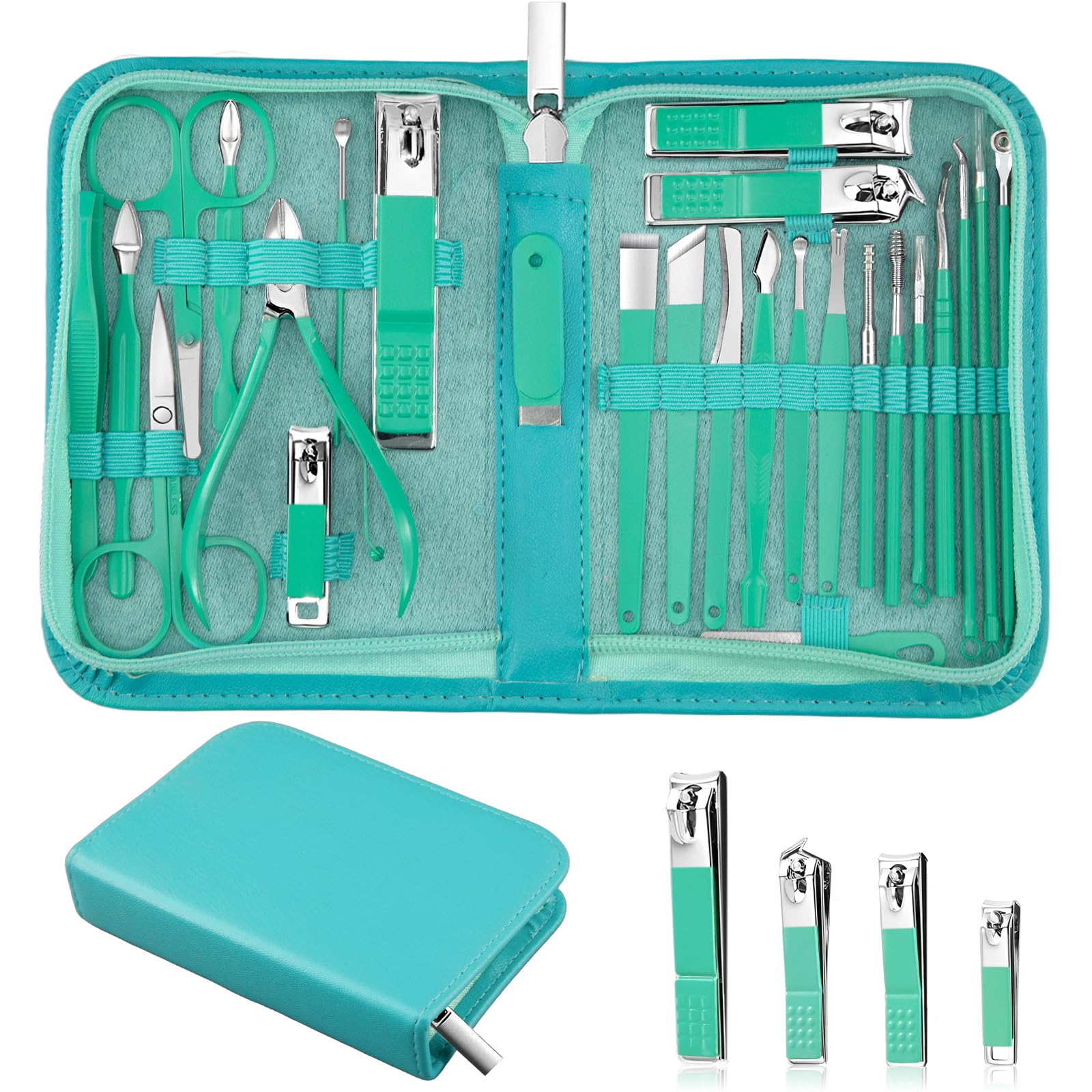 MINKINH juego de manicura 26 piezas para cuidado de uñas con estilo.