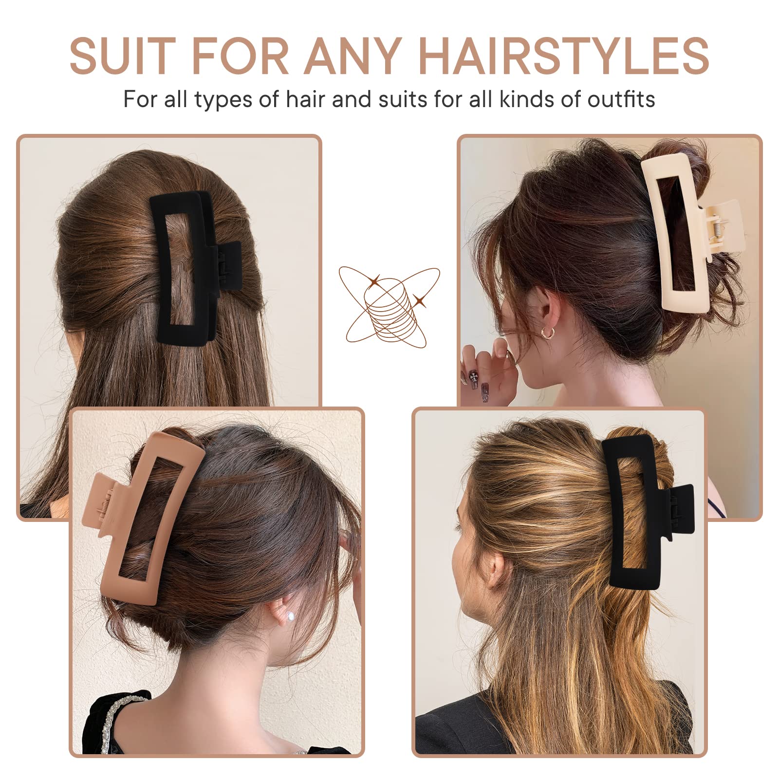 MINMUNJIU clip garras extra grandes 5 pulgadas: ideal para sostener cabello grueso