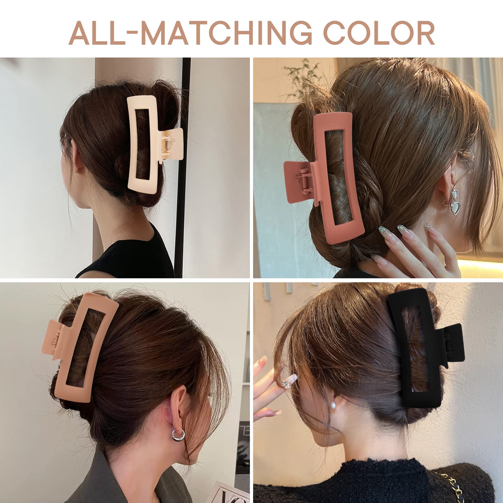 MINMUNJIU clip garras extra grandes 5 pulgadas: seguro para cabello rizado y volumen controlado