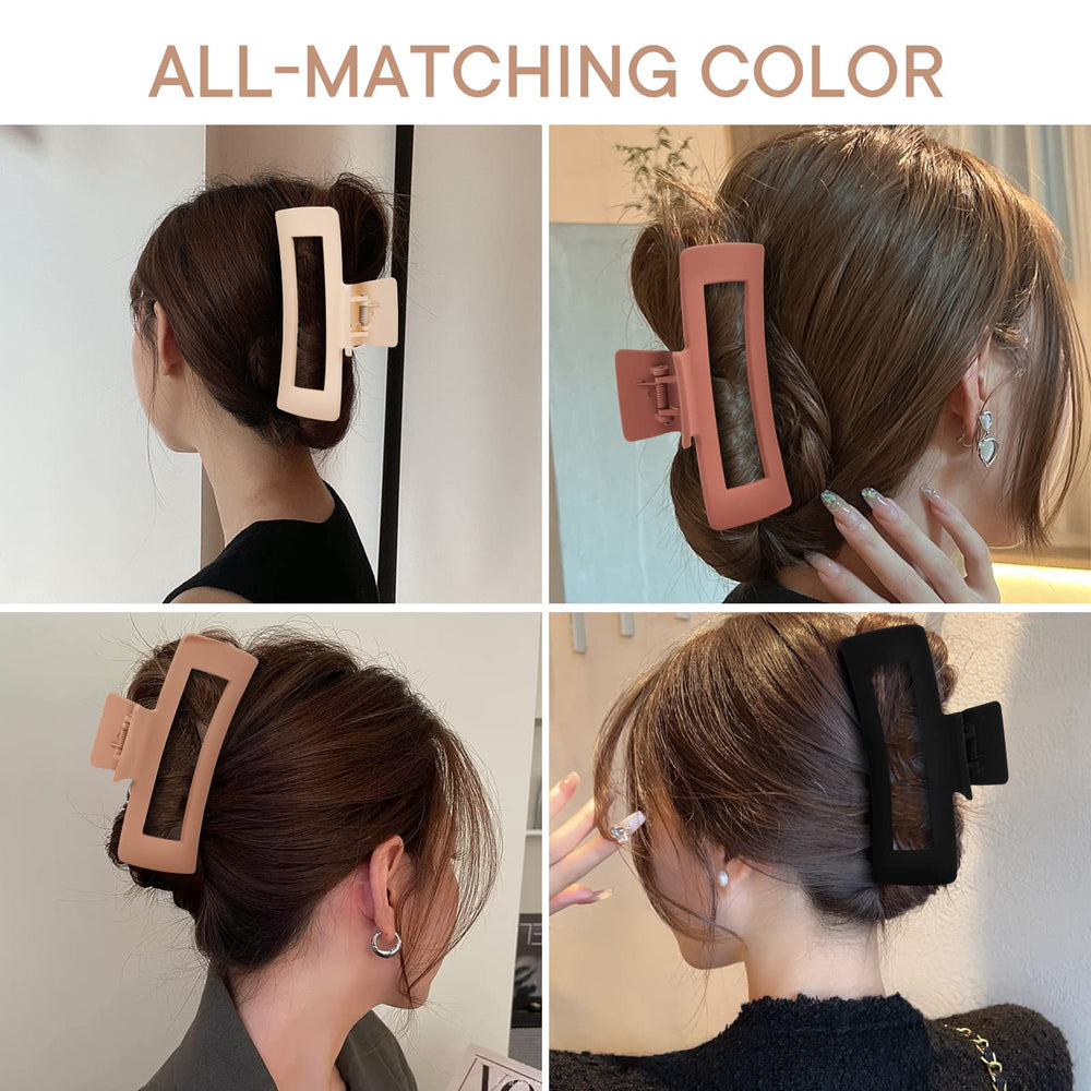 MINMUNJIU clip garras extra grandes 5 pulgadas: seguro para cabello rizado y volumen controlado