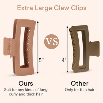 MINMUNJIU clip garras extra grandes 5 pulgadas: perfecto para uso diario y cabello grueso