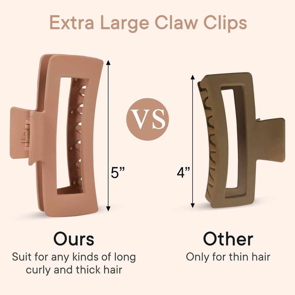 MINMUNJIU clip garras extra grandes 5 pulgadas: perfecto para uso diario y cabello grueso