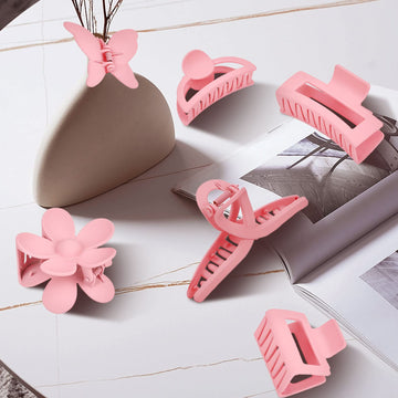 MINMUNJIU pinzas flor rosa, decoración y fijación segura para uso diario.