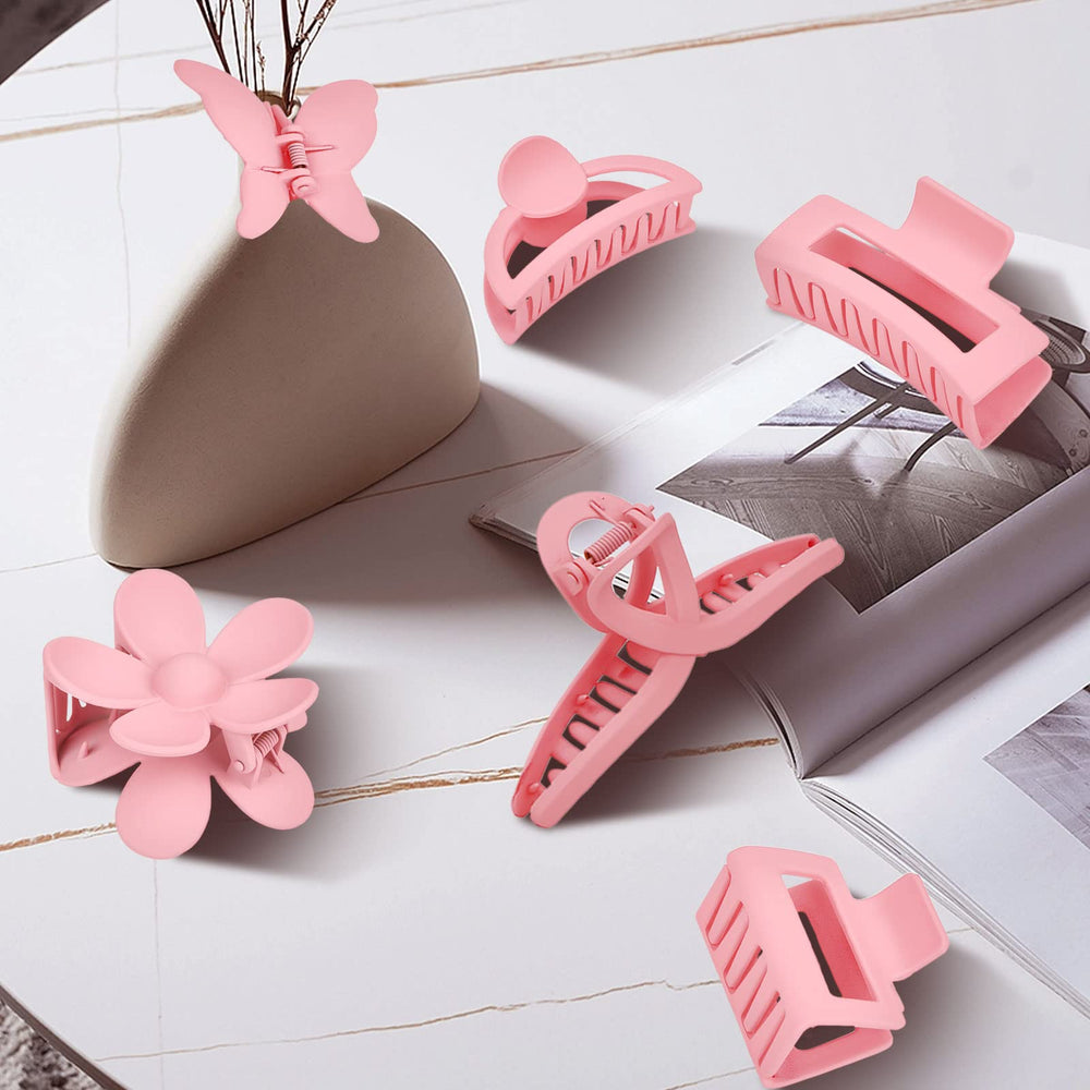 MINMUNJIU pinzas flor rosa, decoración y fijación segura para uso diario.
