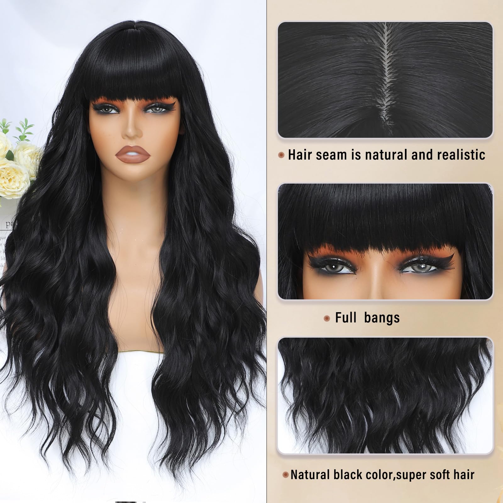 MINSEEYOO wig ajustable y transpirable con red de rosa