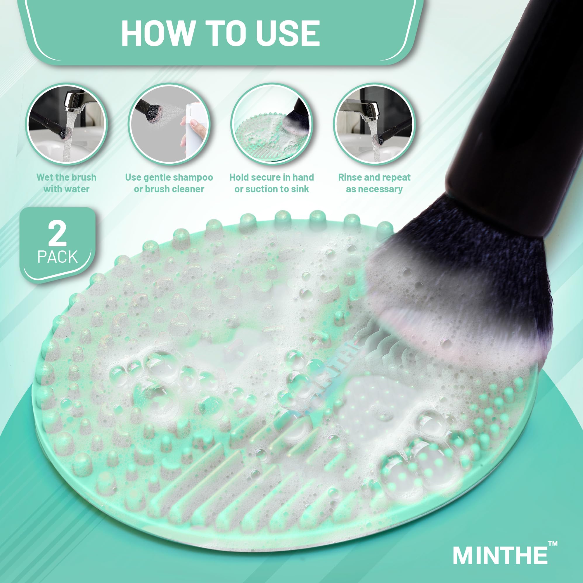 Fácil de usar: MINTHE limpia sin esfuerzo con su solución para brochas.