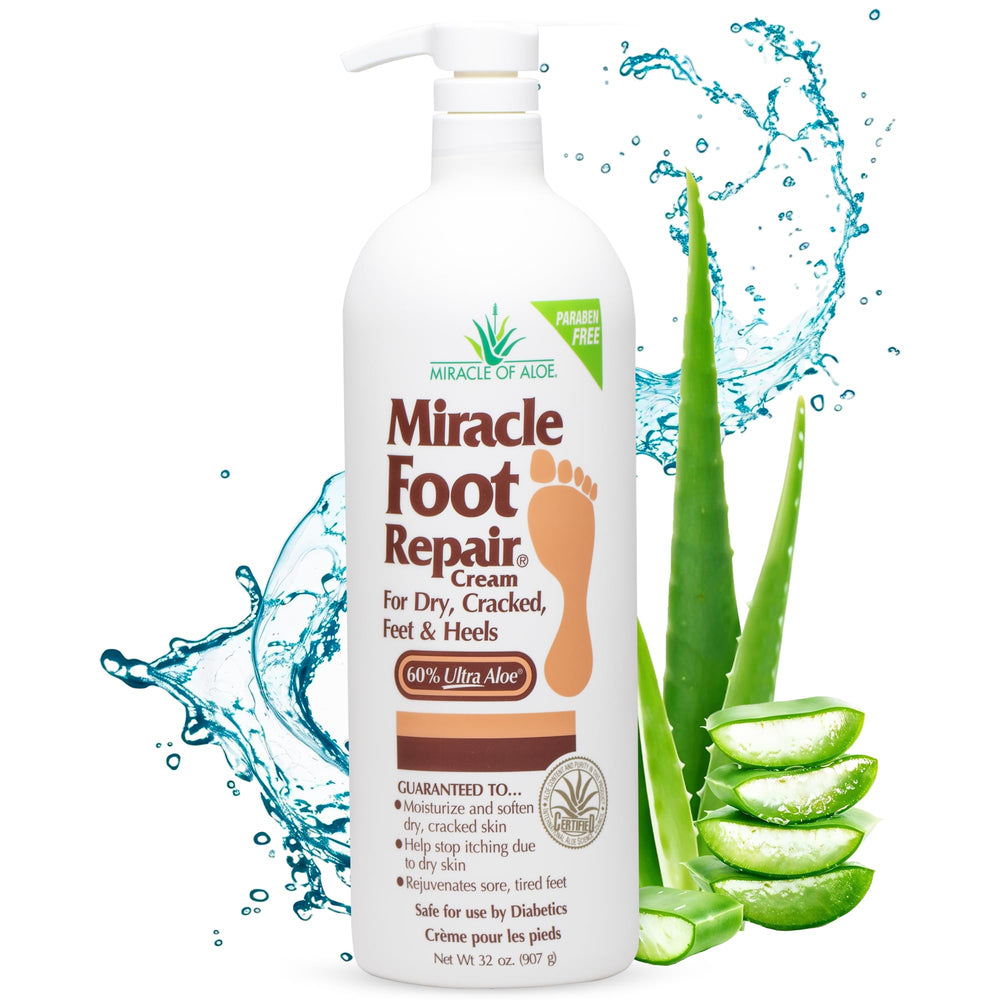 Miracle of Aloe crème-pied-seche, hydratation profonde pour pieds fatigués.