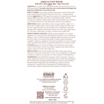Miracle of Aloe Foot Repair Cream sixty-percent Ultra Aloe ingredient spotlight