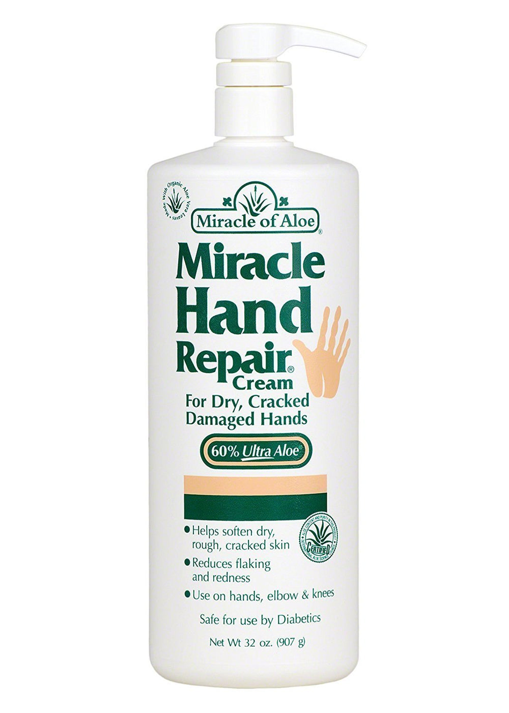 Miracle of Aloe: crema para manos con 60% Aloe Vera, hidratación profunda.