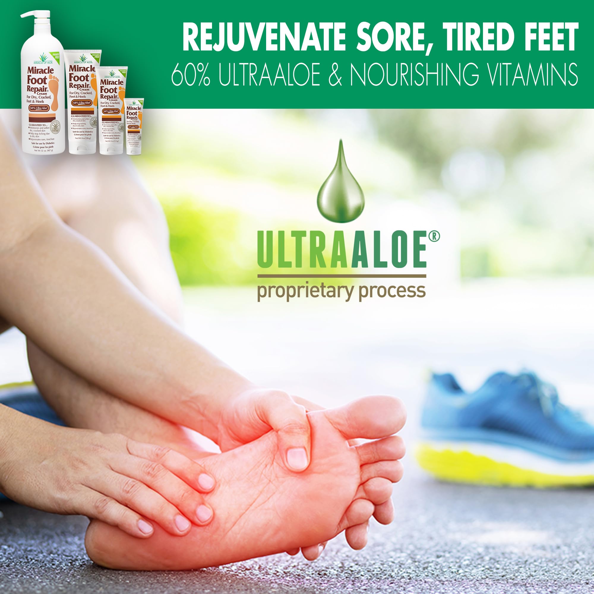 Miracle of Aloe Foot Repair Cream diabetic safe formula for gentle feet