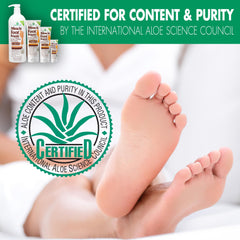 Miracle of Aloe Foot Repair Cream during application delivers deep moisturization
