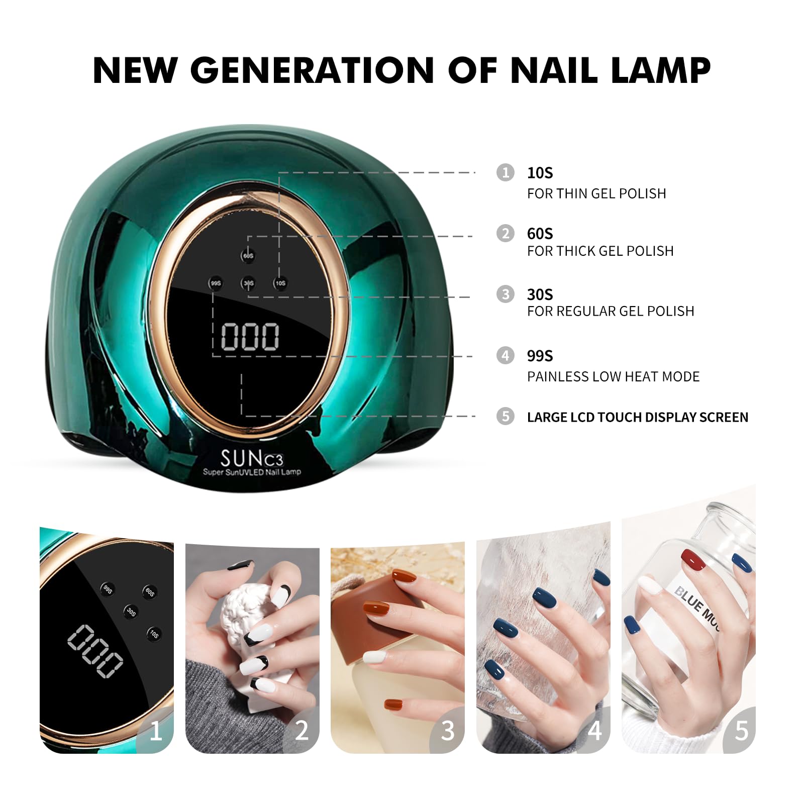 MIRAGE LAYON lámpara UV base desmontable para uñas de manos y pies