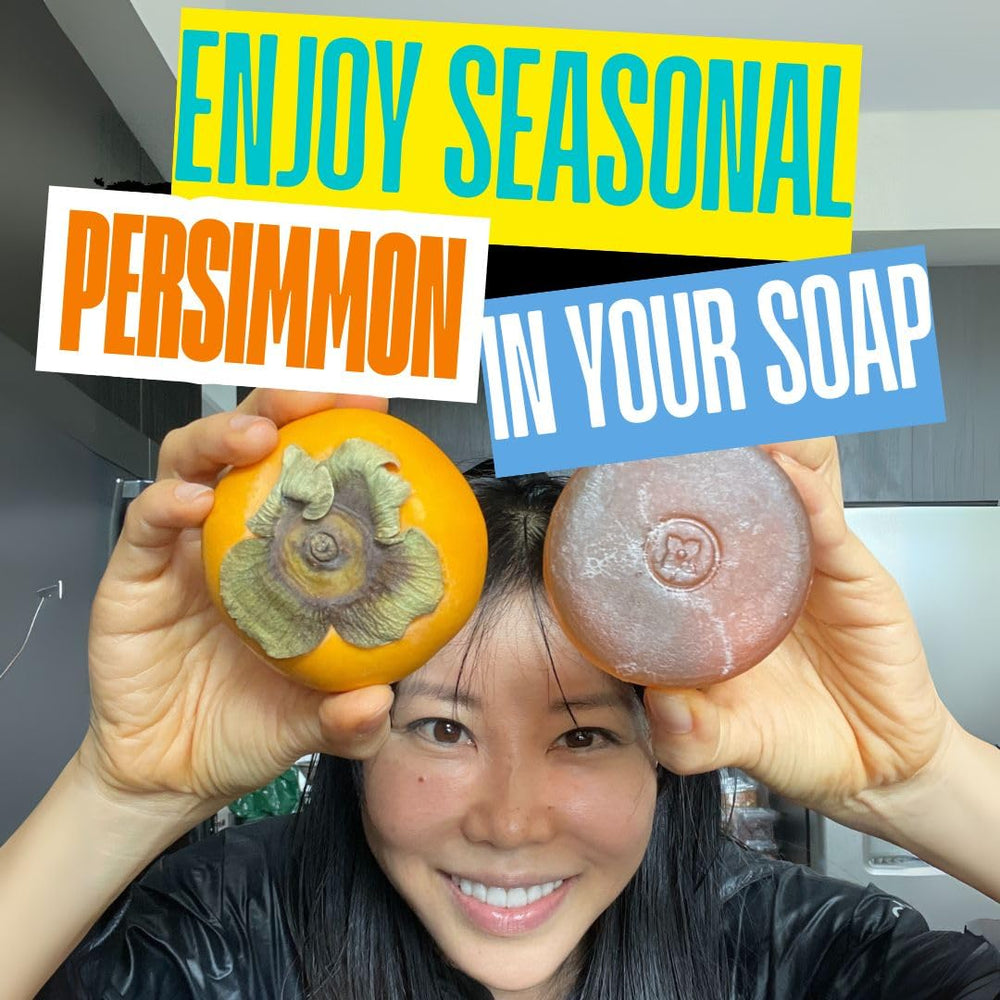 Barra Mirai Persimmon, cuidado suave para piel sensible.
