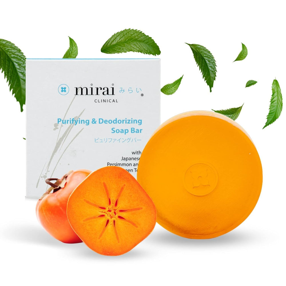 Mirai Persimmon Savon Bar aperçu, douceur et propreté quotidienne.