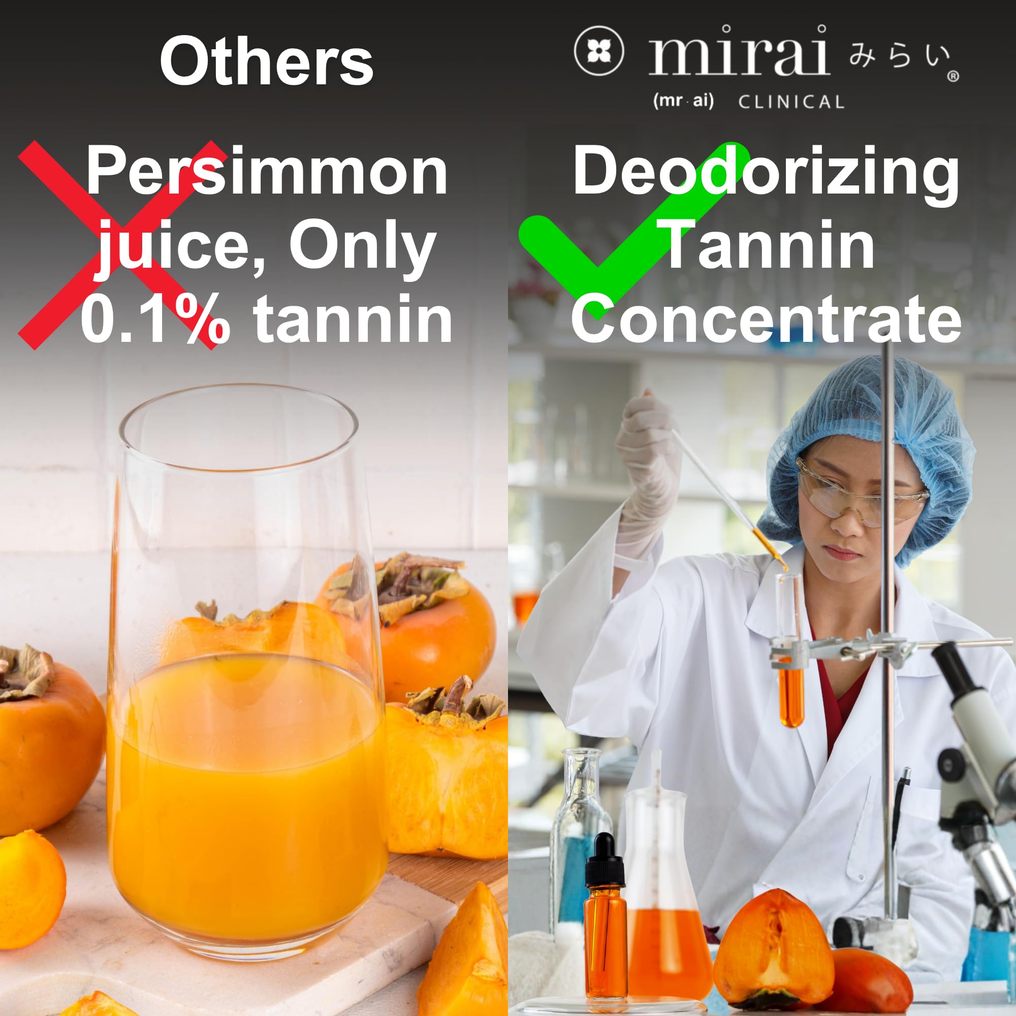Mirai Persimmon Savon Bar mousse riche pour nettoyage efficace.