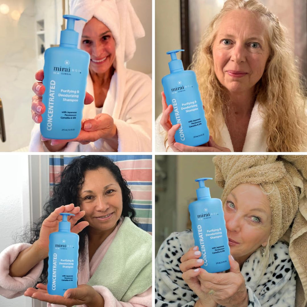 Mirai Persimmon Shampoo cuida cabello maduro y reduce encrespamiento.