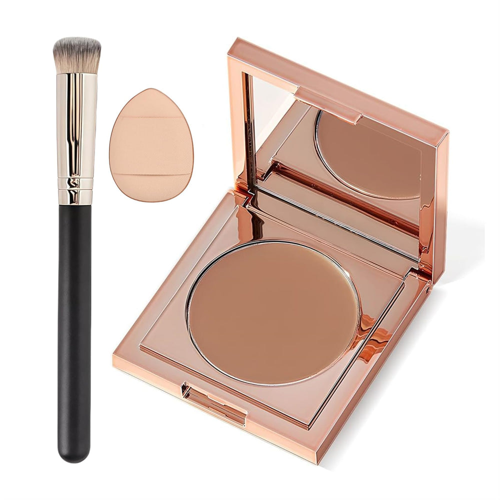 Mirmogo corrector CC para ojeras con arcilla y brocha para aplicación precisa.