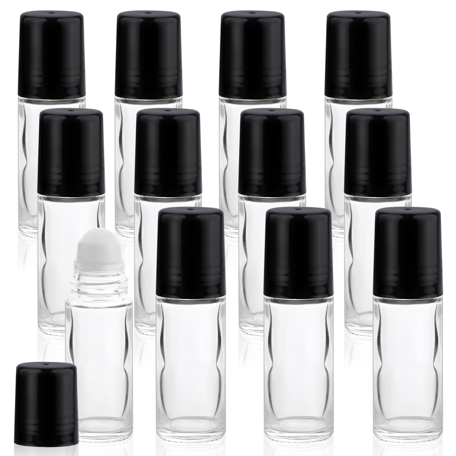 Mirrline botella rodillo 30ml en vidrio claro, aplicación suave.