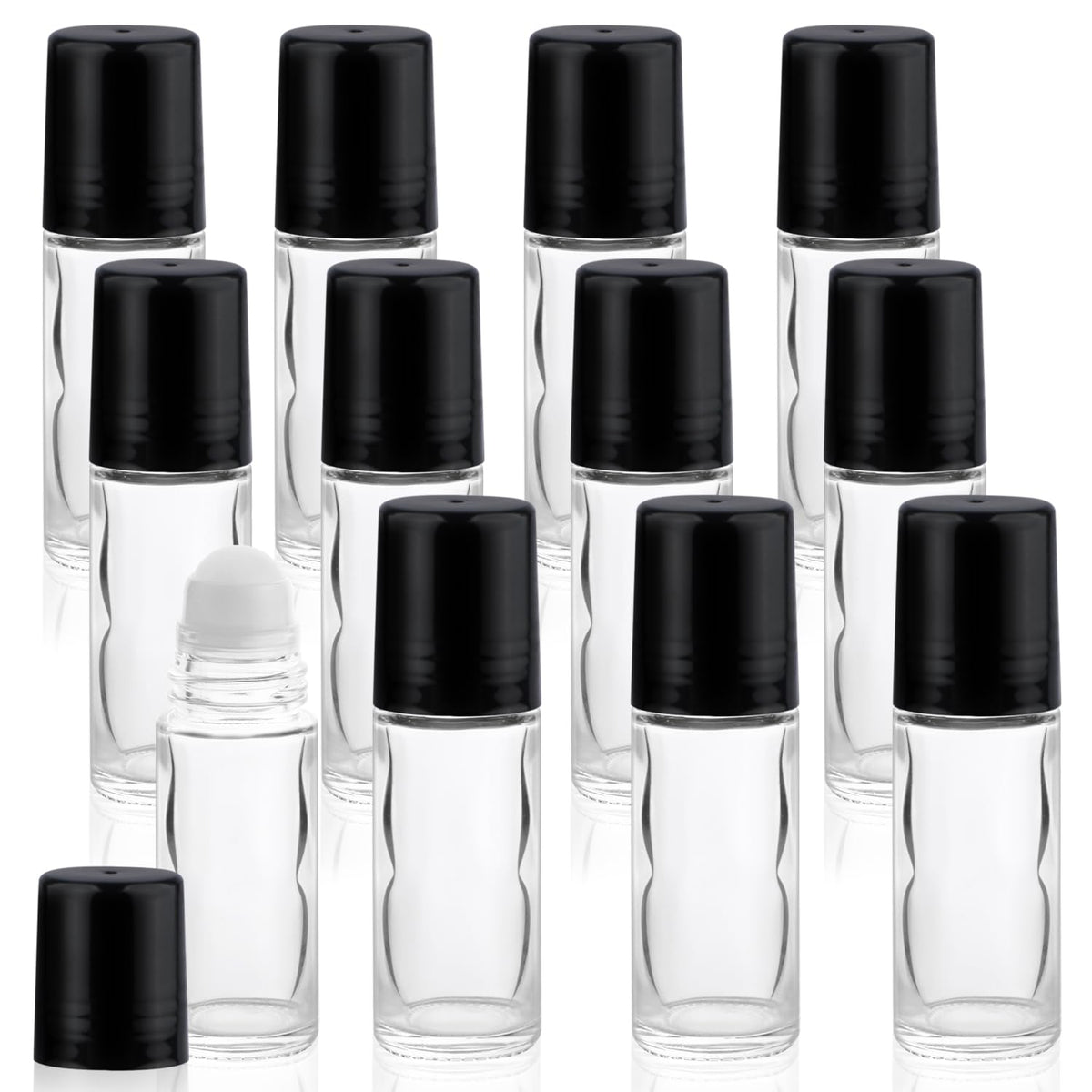 Mirrline botella rodillo 30ml en vidrio claro, aplicación suave.