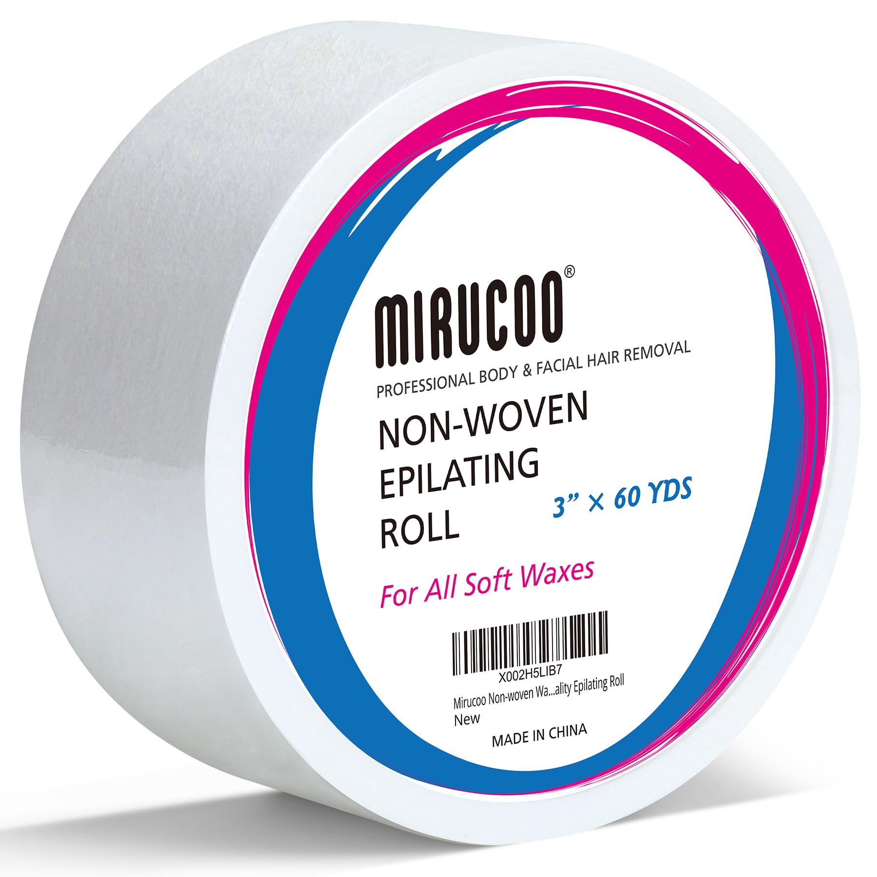 MIRUCOO rollo de cera no tejido, 3 pulgadas x 60 yardas para depilación