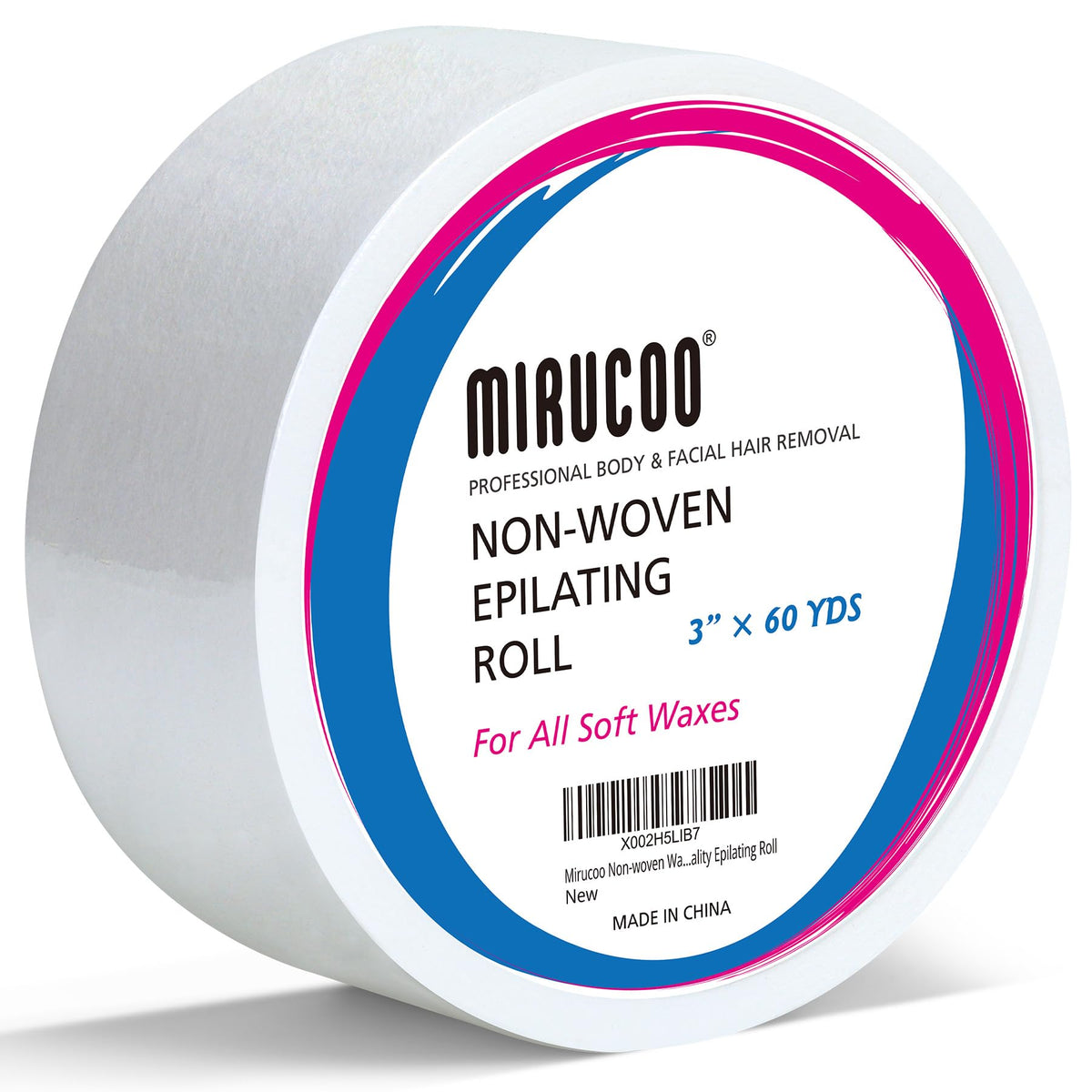 MIRUCOO rollo de cera no tejido, 3 pulgadas x 60 yardas para depilación