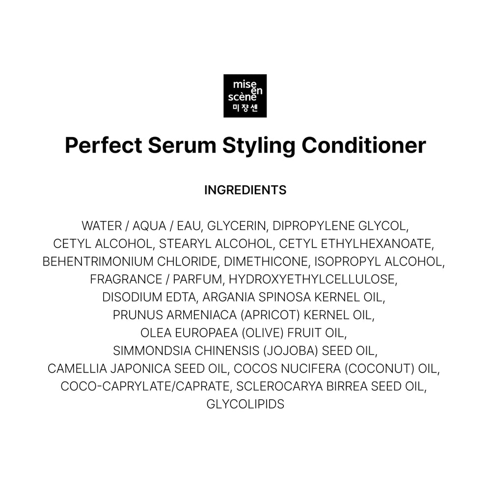 Mise En Scene Perfect Hair Perfume Conditioner: envase ergonómico con pump para comodidad.