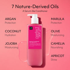 Mise En Scene Perfect Hair Perfume Conditioner: fragancia floral polvorosa en el cabello.