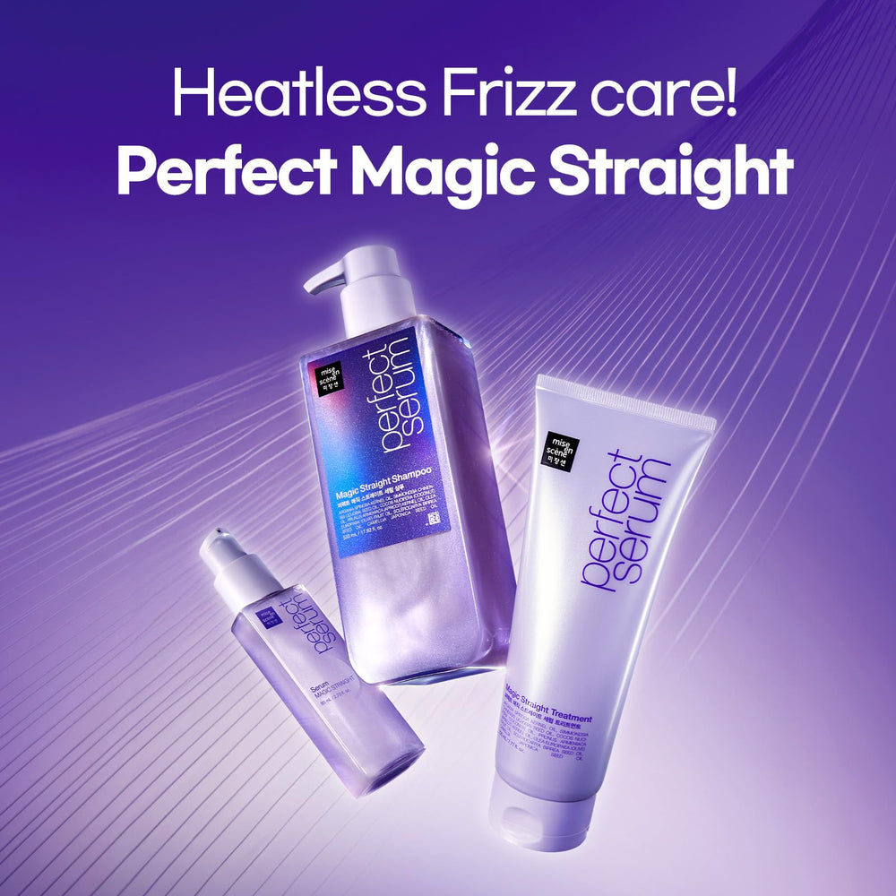 Mise En Scene Perfect Magic Straight Serum, aplicación precisa para control del encrespamiento.