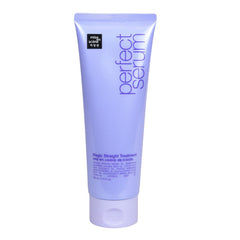 Mise En Scene Perfect Magic Straight Serum, botella elegante para alisado suave y brillo duradero.