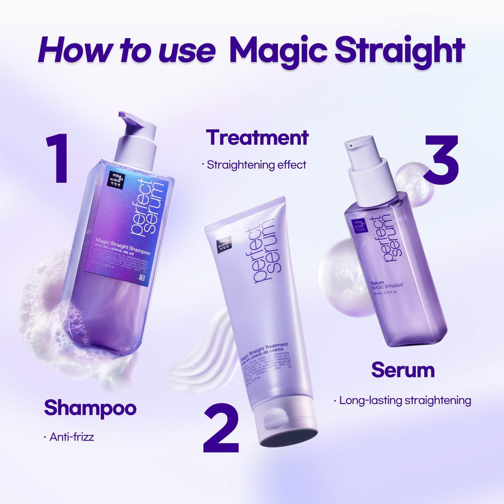 Mise En Scene Perfect Magic Straight Serum, fragancia de bergamota y jazmín para una experiencia agradable.