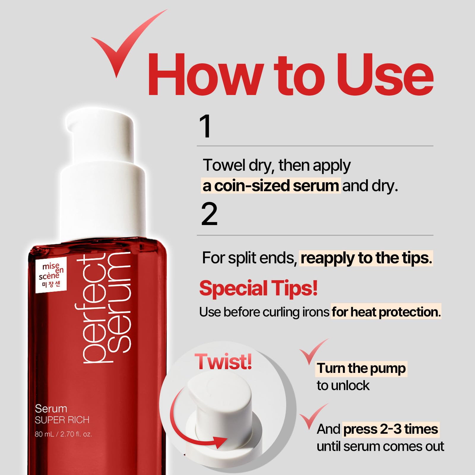 Mise En Scene Perfect Serum aroma cítrico floral para una experiencia sensorial.