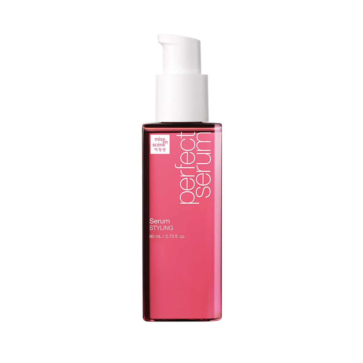 Mise En Scene Perfect Serum Styling: botella de aceite protector para cabello.
