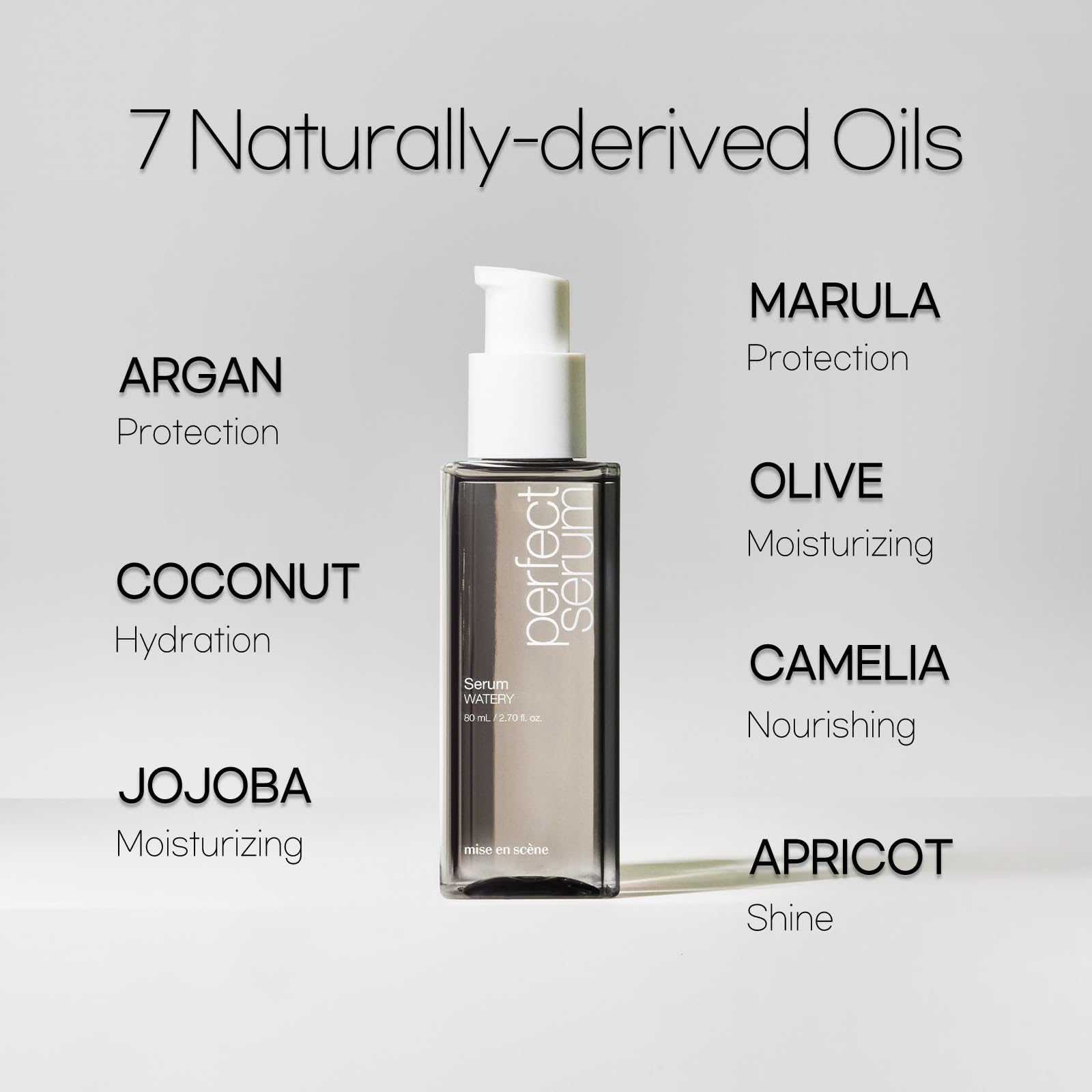 Cabello de baja porosidad con Mise En Scene Perfect Serum Watery sin peso