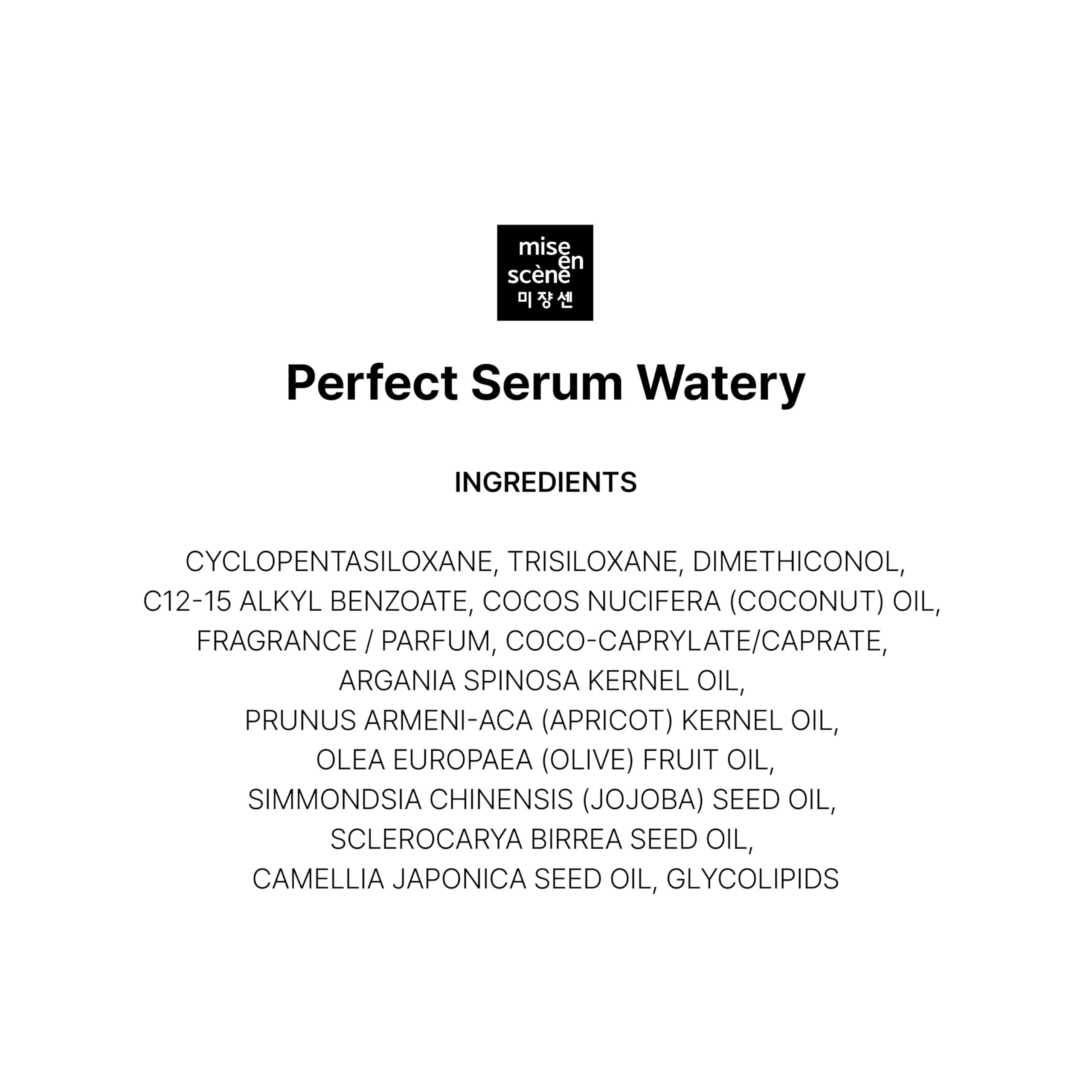 Conservación y cuidado de Mise En Scene Perfect Serum Watery para uso diario