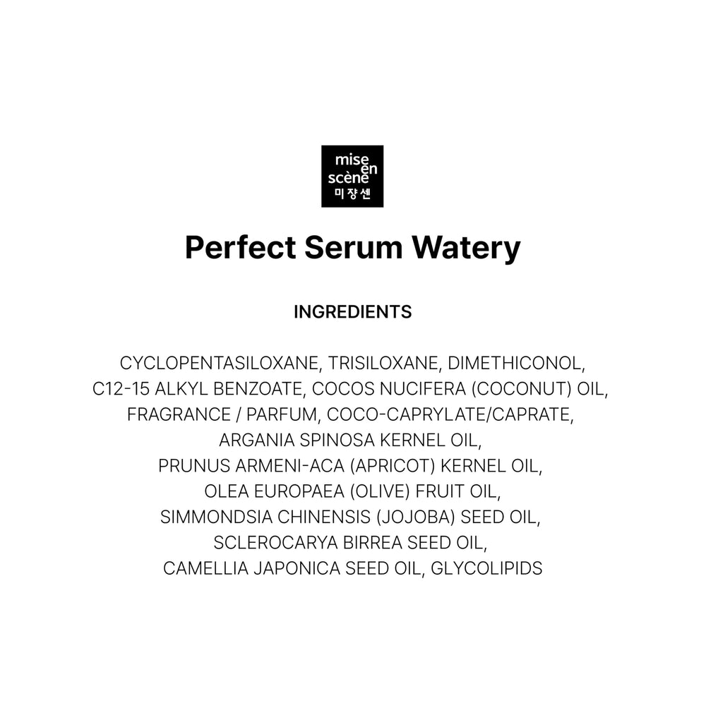 Conservación y cuidado de Mise En Scene Perfect Serum Watery para uso diario