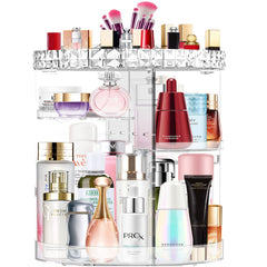 MISERWE organizador de maquillaje 360° rotatorio para acceso rápido a cosméticos.