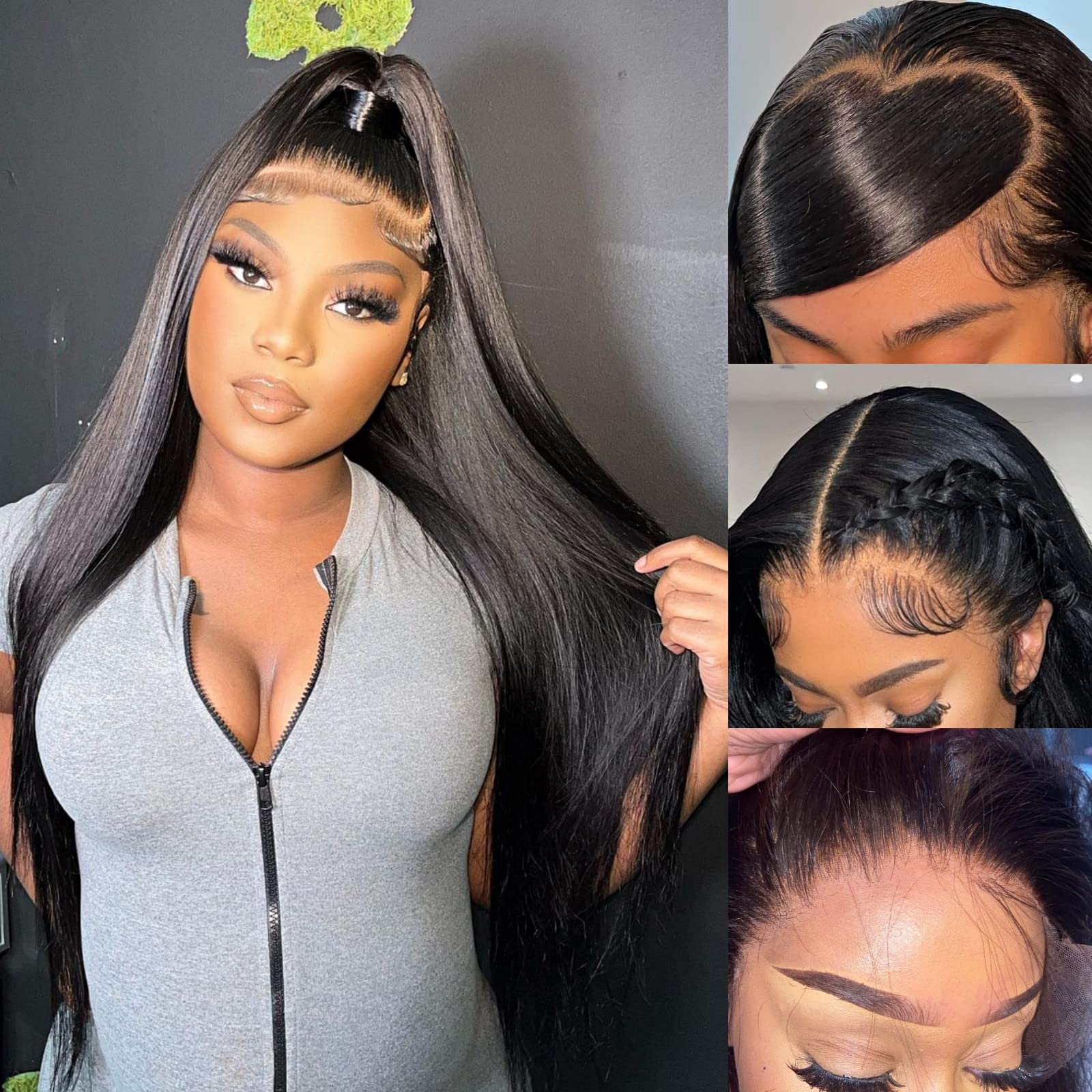 Miss Flower peluca frontal lace HD 13x4, 26 pulgadas, aspecto natural para peinado diario suave