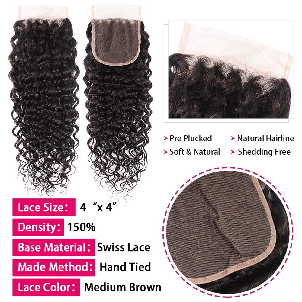 Miss GAGA extensiones rizos onda agua cierre cabello bebé para volumen inmediato