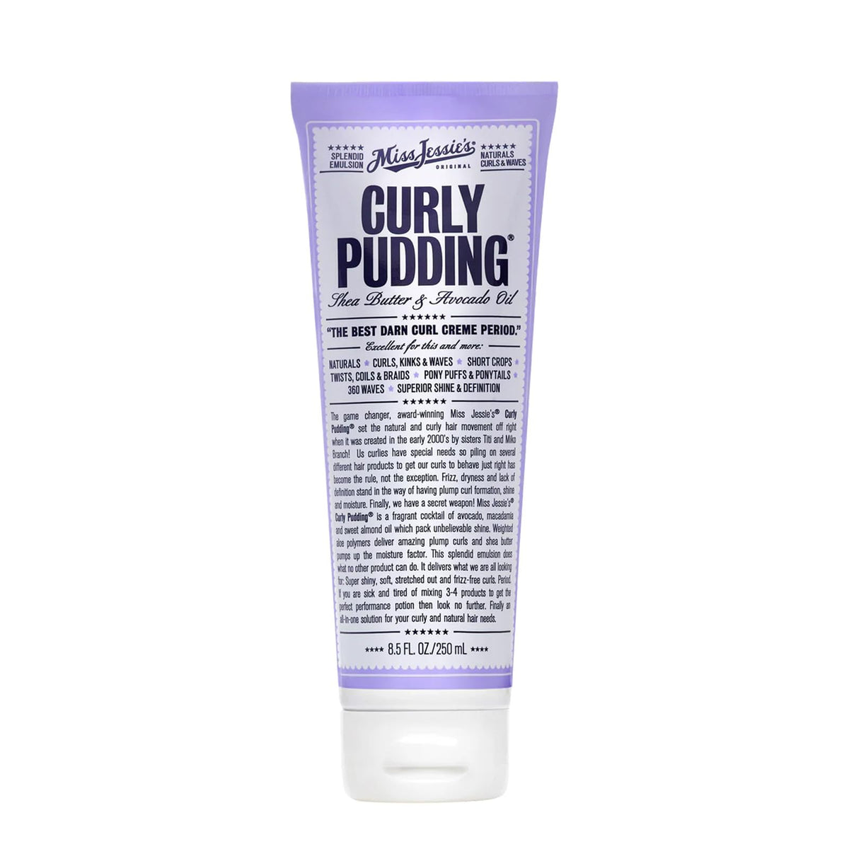 Miss Jessie's Curly Pudding, bote de 8.5 oz, definición suave y brillo.