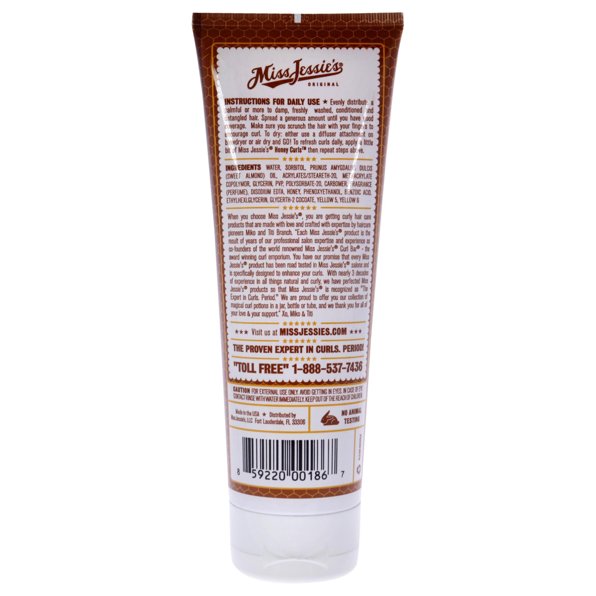 Miss Jessie's Honey Curls Emulsión, textura extendida para cobertura uniforme sin grasa